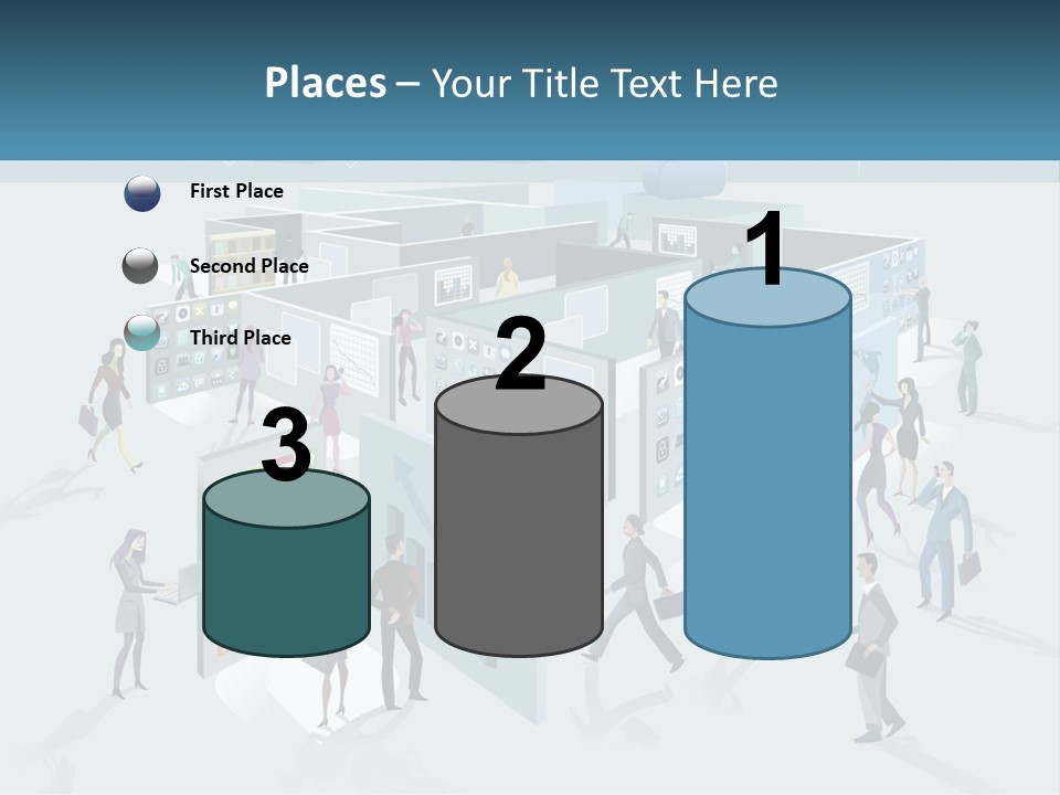 A Group Of People Standing In Front Of A Building PowerPoint Template
