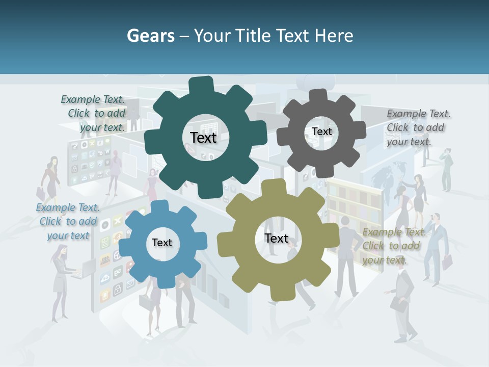 A Group Of People Standing In Front Of A Building PowerPoint Template