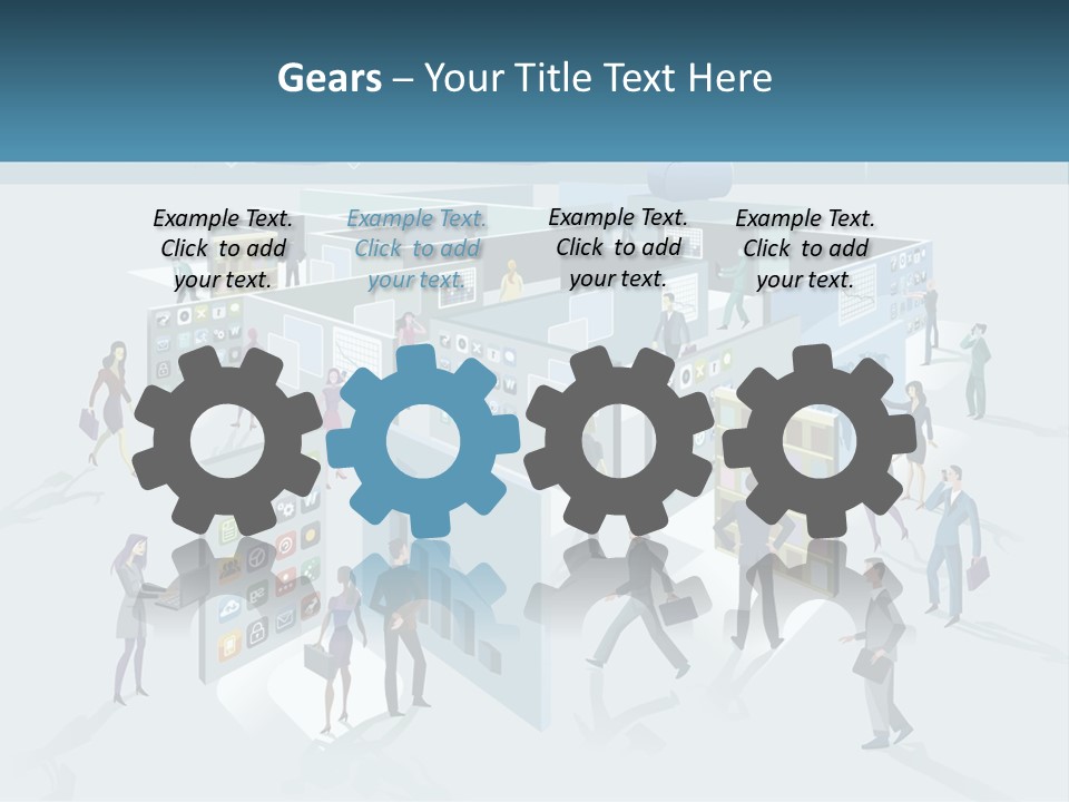 A Group Of People Standing In Front Of A Building PowerPoint Template