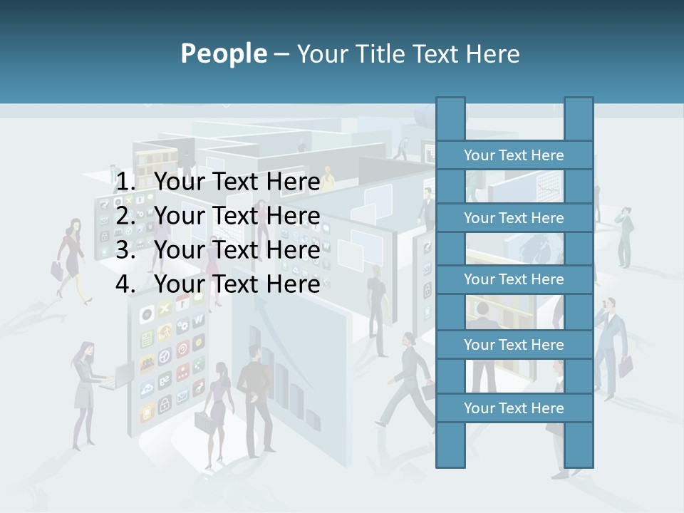 A Group Of People Standing In Front Of A Building PowerPoint Template