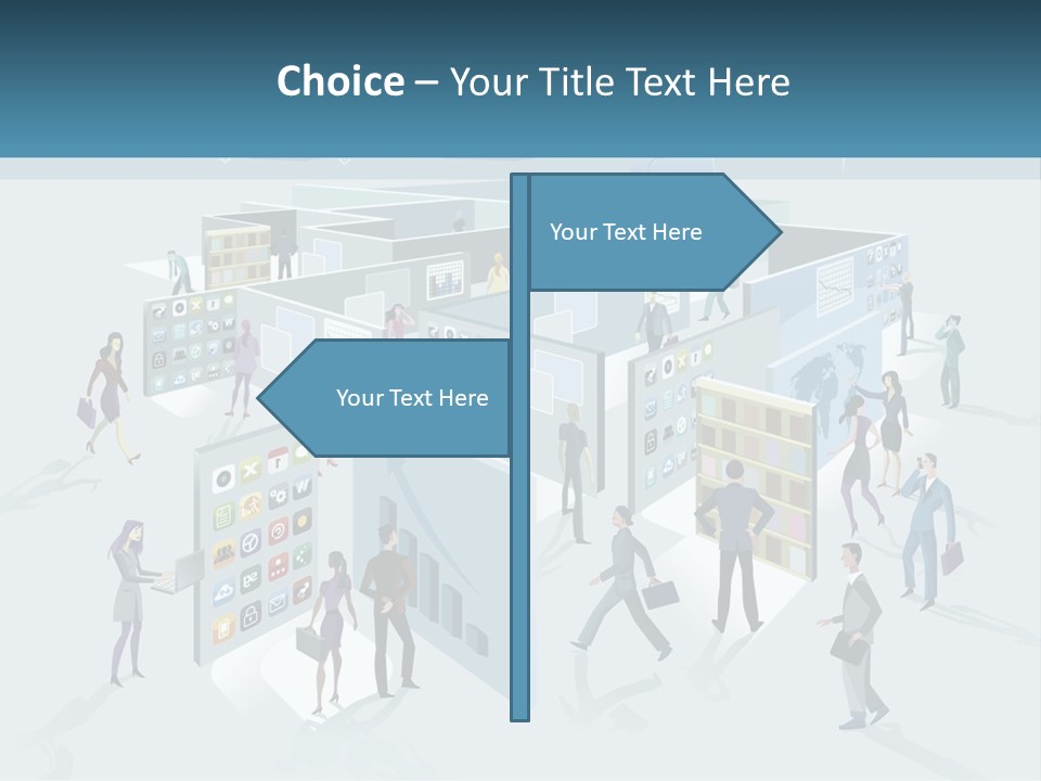 A Group Of People Standing In Front Of A Building PowerPoint Template