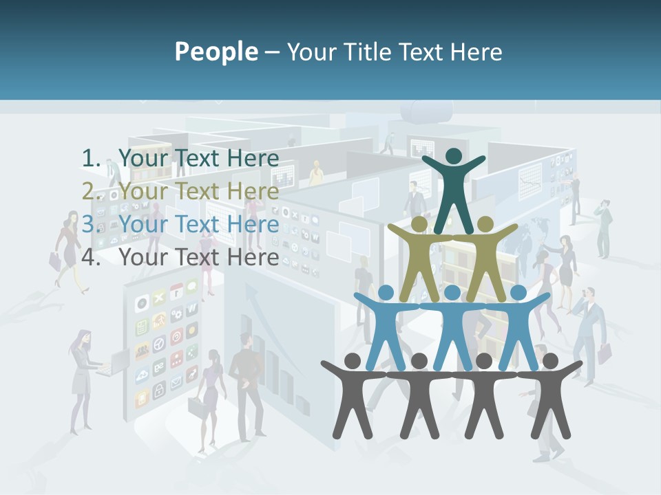 A Group Of People Standing In Front Of A Building PowerPoint Template