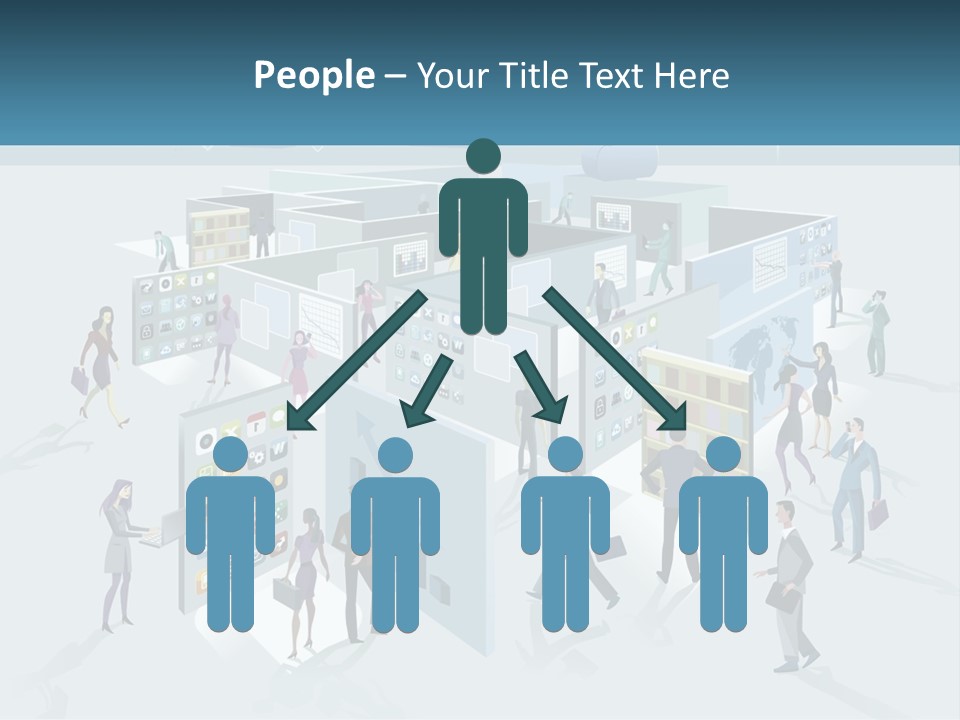 A Group Of People Standing In Front Of A Building PowerPoint Template