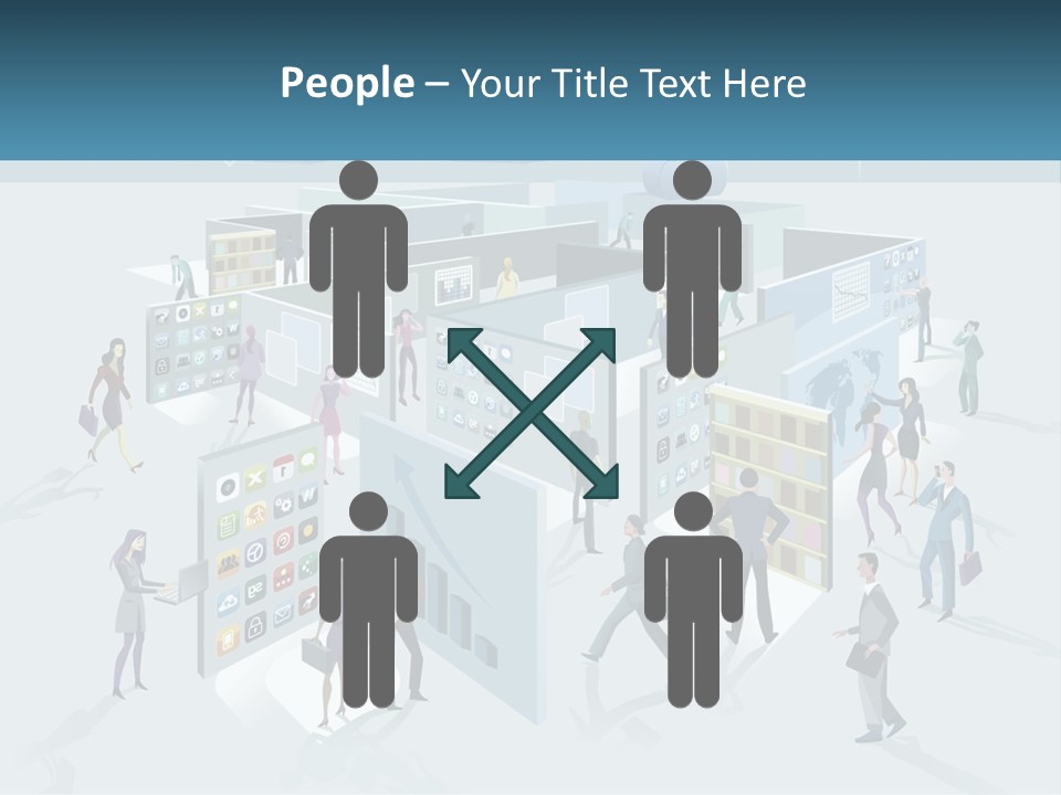 A Group Of People Standing In Front Of A Building PowerPoint Template