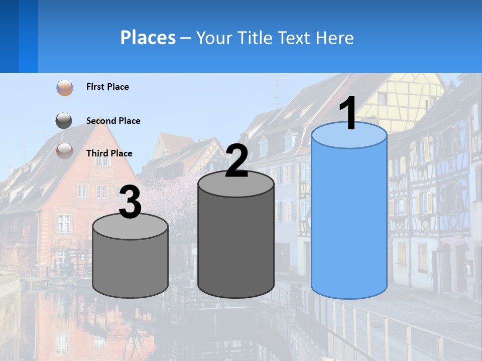 A Row Of Old Buildings With A Blue Sky In The Background PowerPoint Template