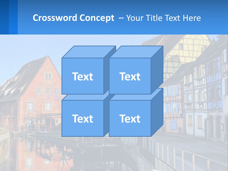 A Row Of Old Buildings With A Blue Sky In The Background PowerPoint Template