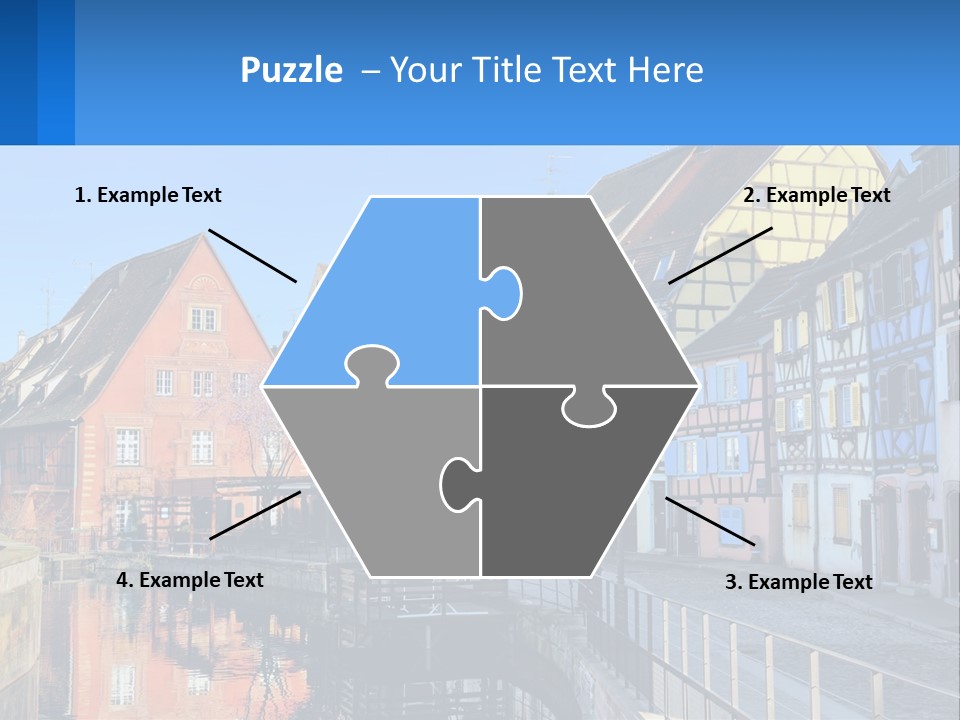 A Row Of Old Buildings With A Blue Sky In The Background PowerPoint Template