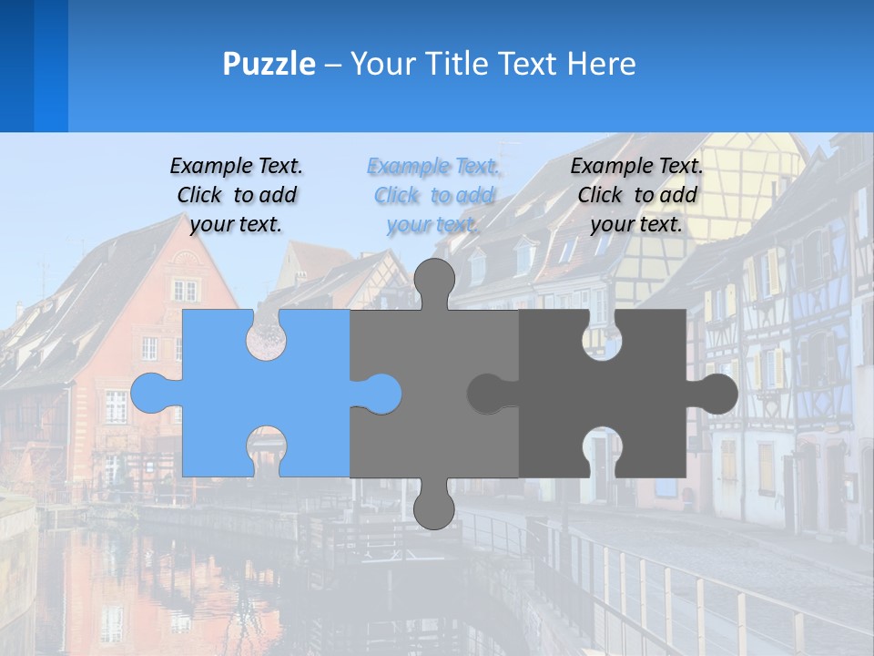 A Row Of Old Buildings With A Blue Sky In The Background PowerPoint Template