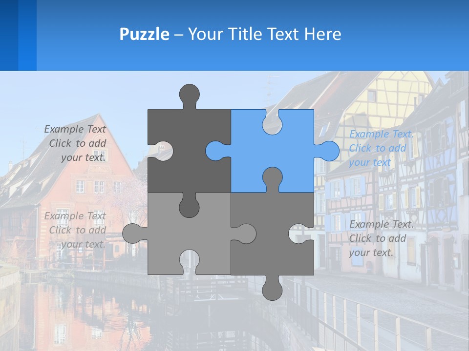 A Row Of Old Buildings With A Blue Sky In The Background PowerPoint Template