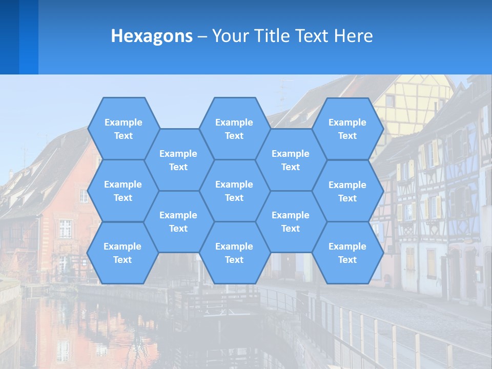 A Row Of Old Buildings With A Blue Sky In The Background PowerPoint Template