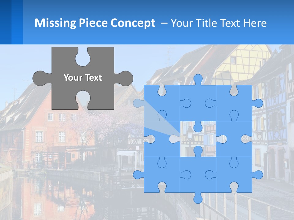 A Row Of Old Buildings With A Blue Sky In The Background PowerPoint Template