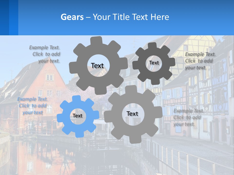 A Row Of Old Buildings With A Blue Sky In The Background PowerPoint Template