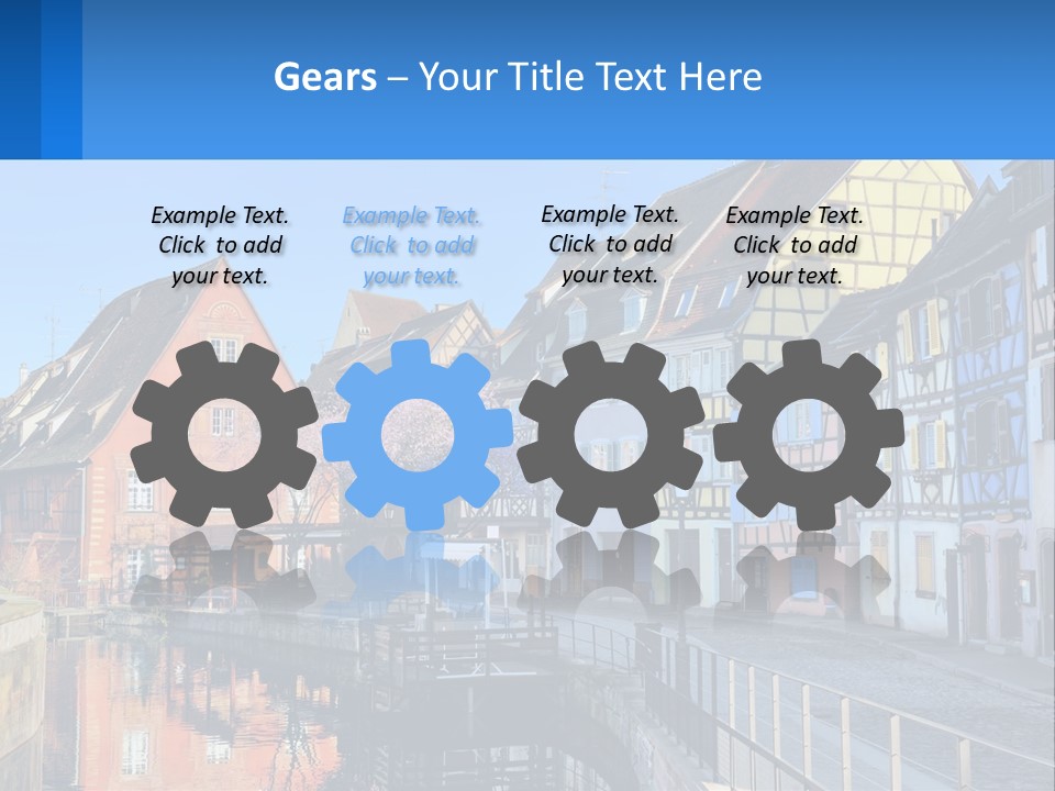 A Row Of Old Buildings With A Blue Sky In The Background PowerPoint Template