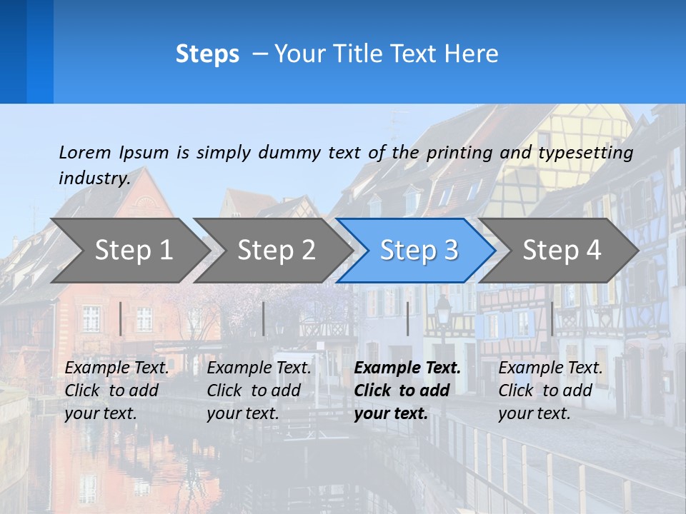 A Row Of Old Buildings With A Blue Sky In The Background PowerPoint Template