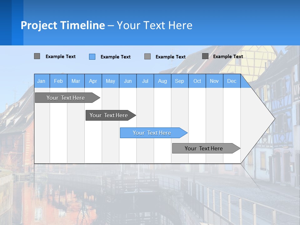 A Row Of Old Buildings With A Blue Sky In The Background PowerPoint Template
