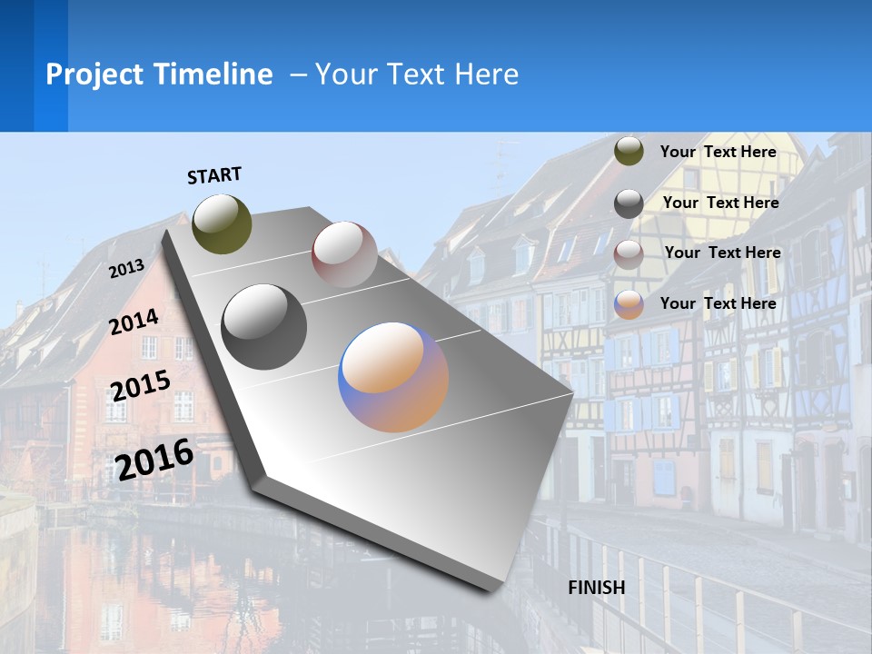 A Row Of Old Buildings With A Blue Sky In The Background PowerPoint Template