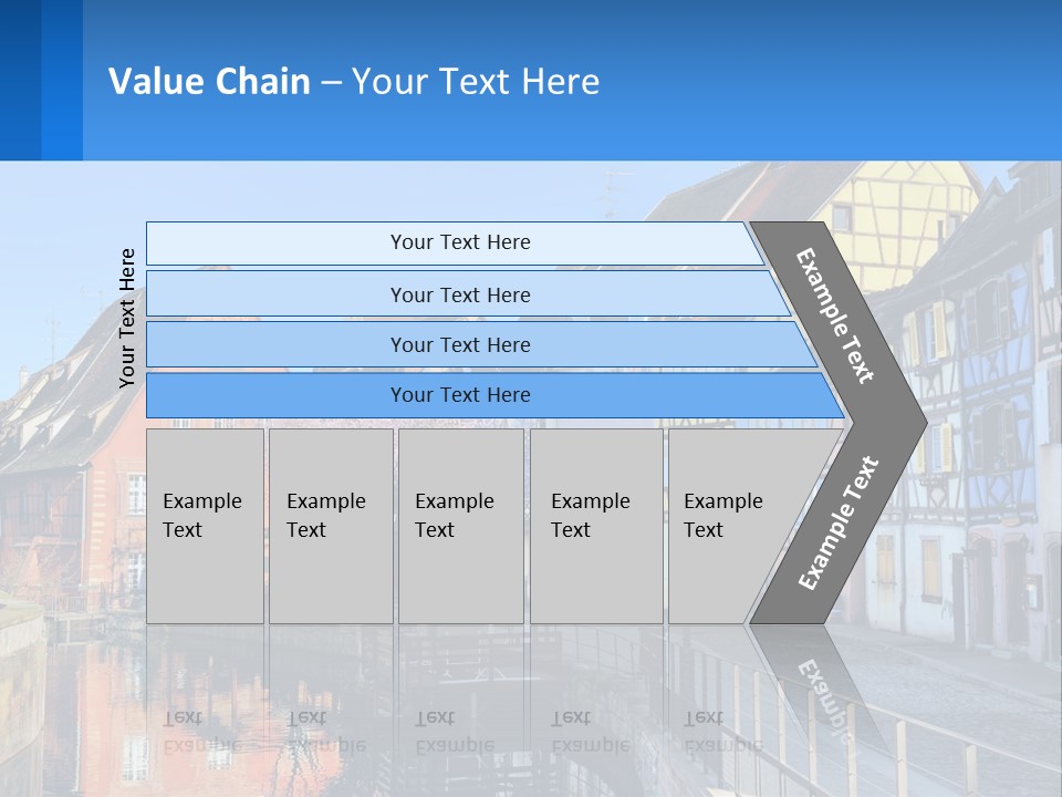 A Row Of Old Buildings With A Blue Sky In The Background PowerPoint Template