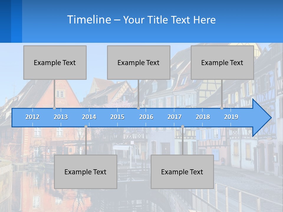 A Row Of Old Buildings With A Blue Sky In The Background PowerPoint Template