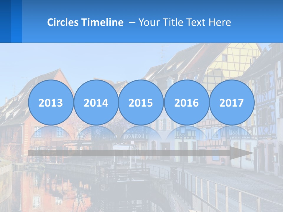 A Row Of Old Buildings With A Blue Sky In The Background PowerPoint Template