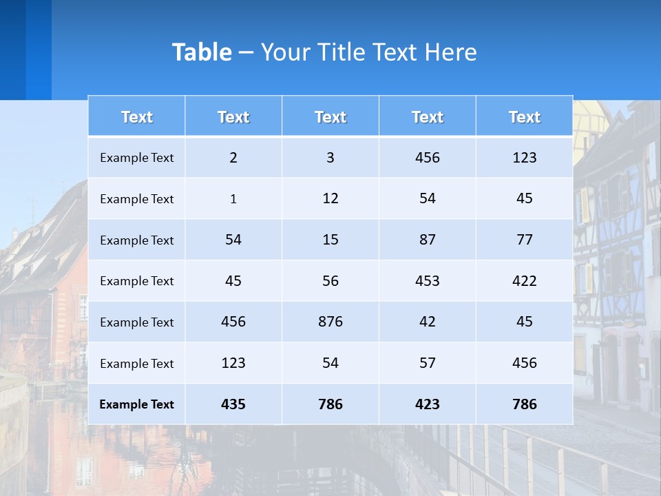 A Row Of Old Buildings With A Blue Sky In The Background PowerPoint Template