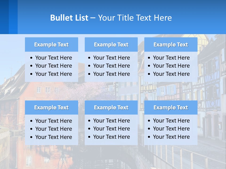 A Row Of Old Buildings With A Blue Sky In The Background PowerPoint Template