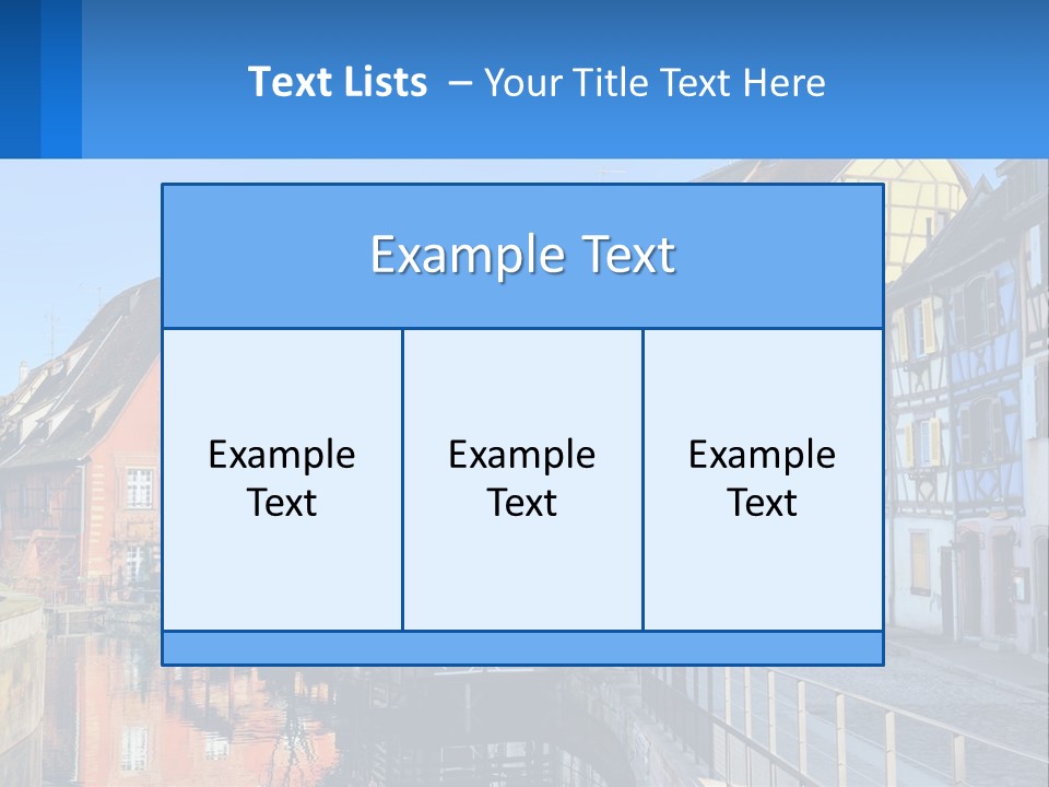 A Row Of Old Buildings With A Blue Sky In The Background PowerPoint Template