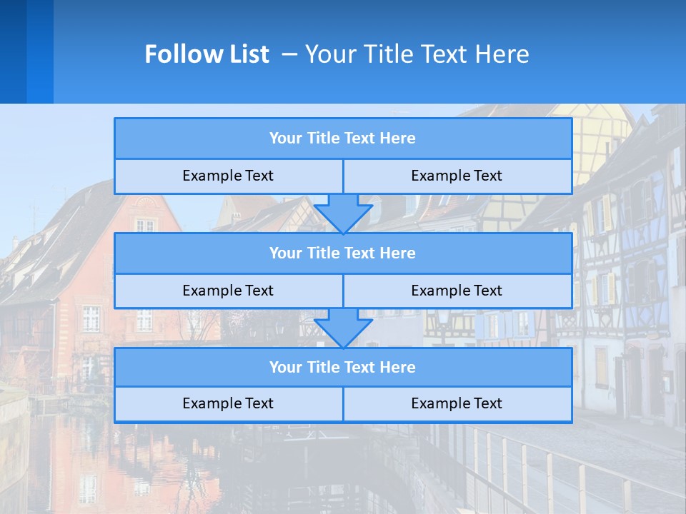 A Row Of Old Buildings With A Blue Sky In The Background PowerPoint Template