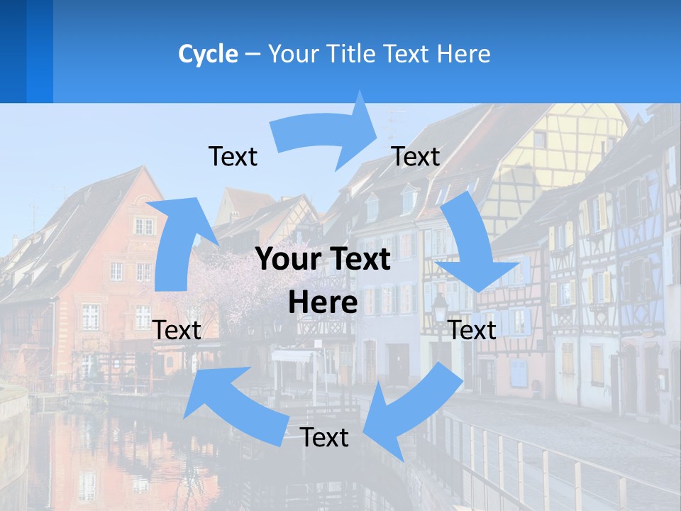 A Row Of Old Buildings With A Blue Sky In The Background PowerPoint Template