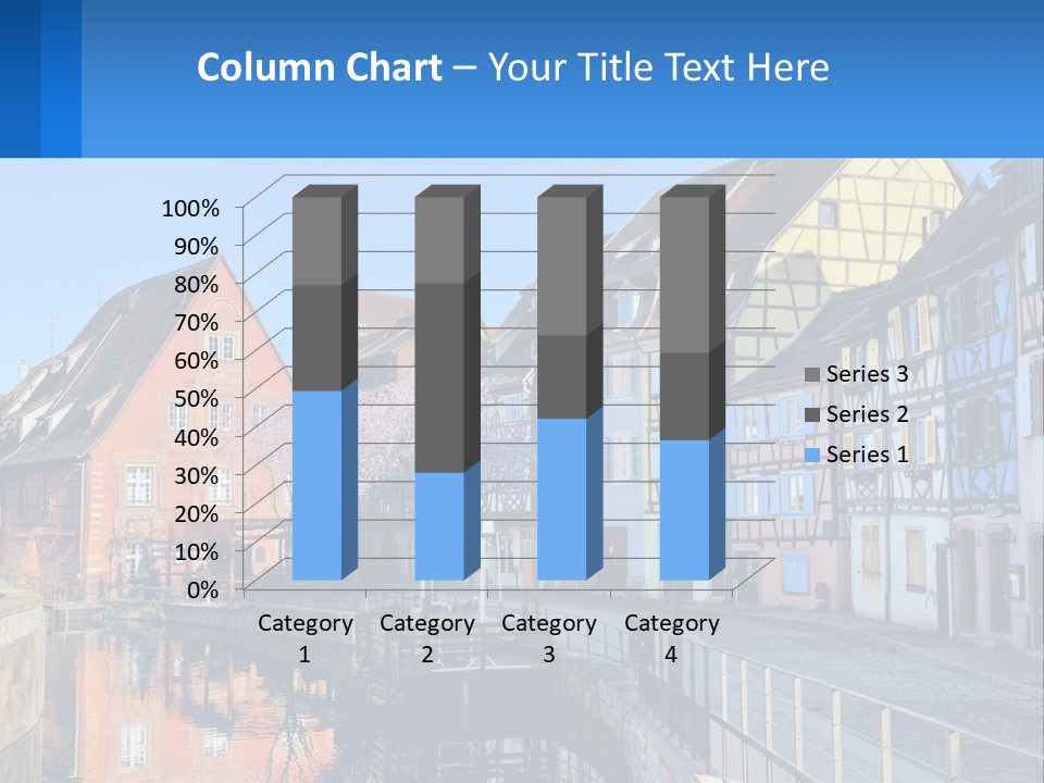 A Row Of Old Buildings With A Blue Sky In The Background PowerPoint Template