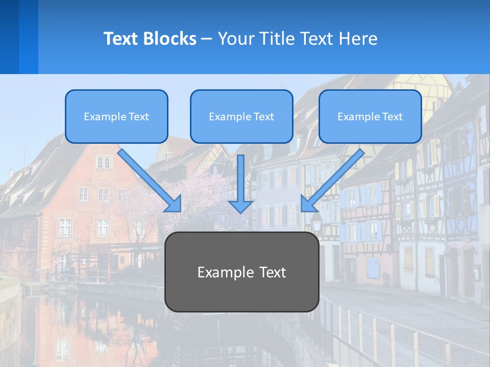 A Row Of Old Buildings With A Blue Sky In The Background PowerPoint Template
