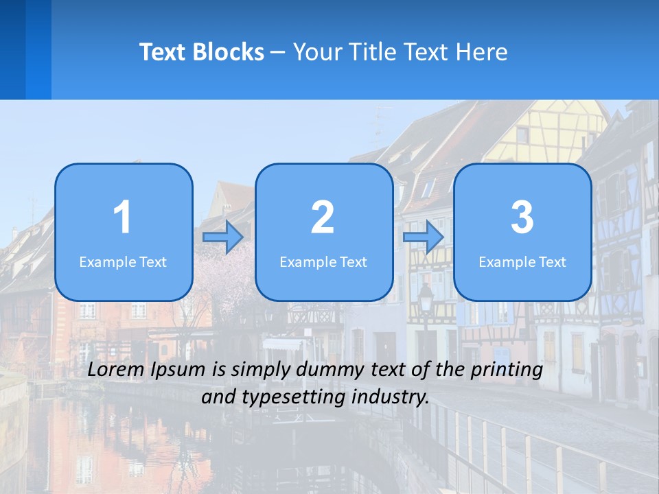 A Row Of Old Buildings With A Blue Sky In The Background PowerPoint Template