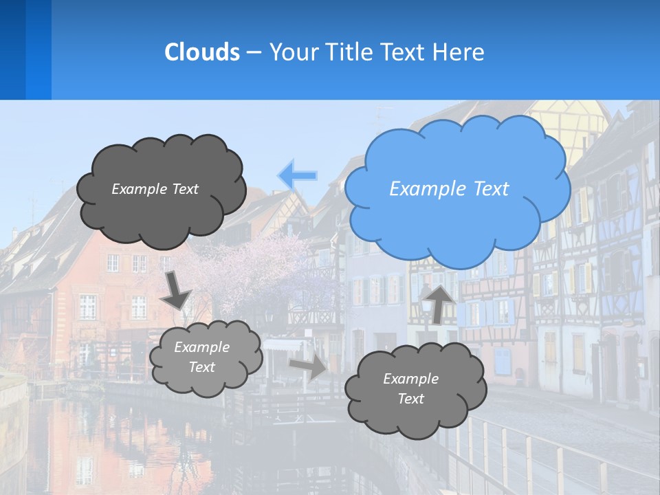 A Row Of Old Buildings With A Blue Sky In The Background PowerPoint Template