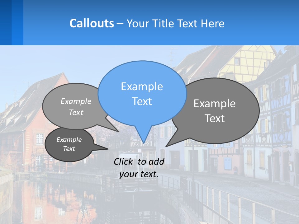 A Row Of Old Buildings With A Blue Sky In The Background PowerPoint Template