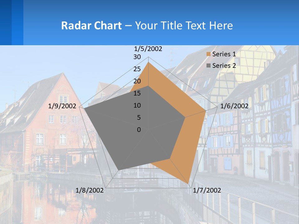A Row Of Old Buildings With A Blue Sky In The Background PowerPoint Template