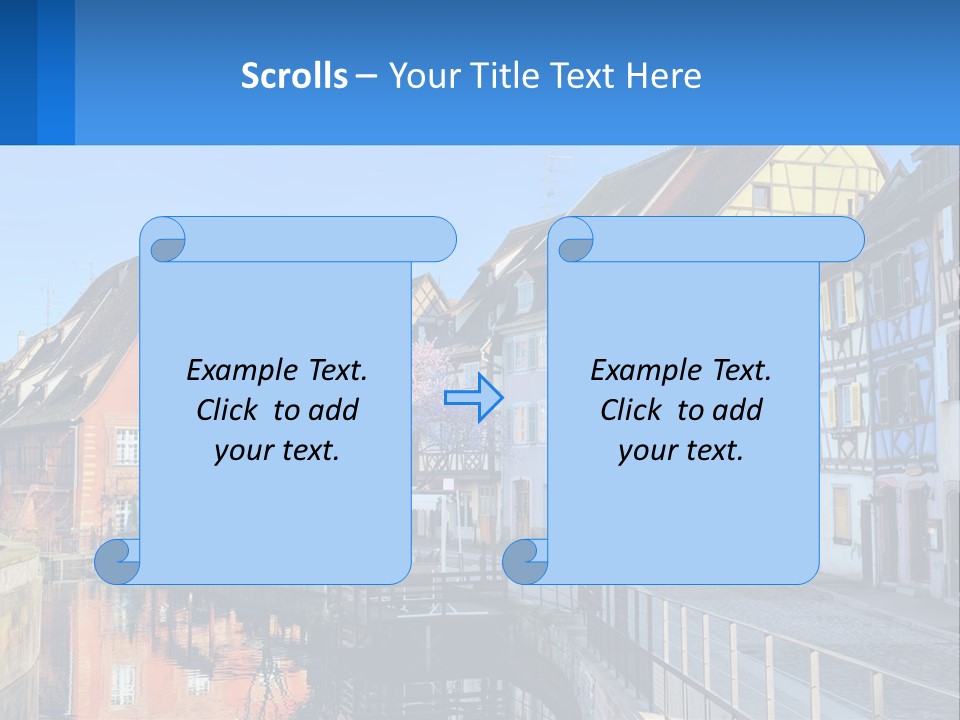 A Row Of Old Buildings With A Blue Sky In The Background PowerPoint Template