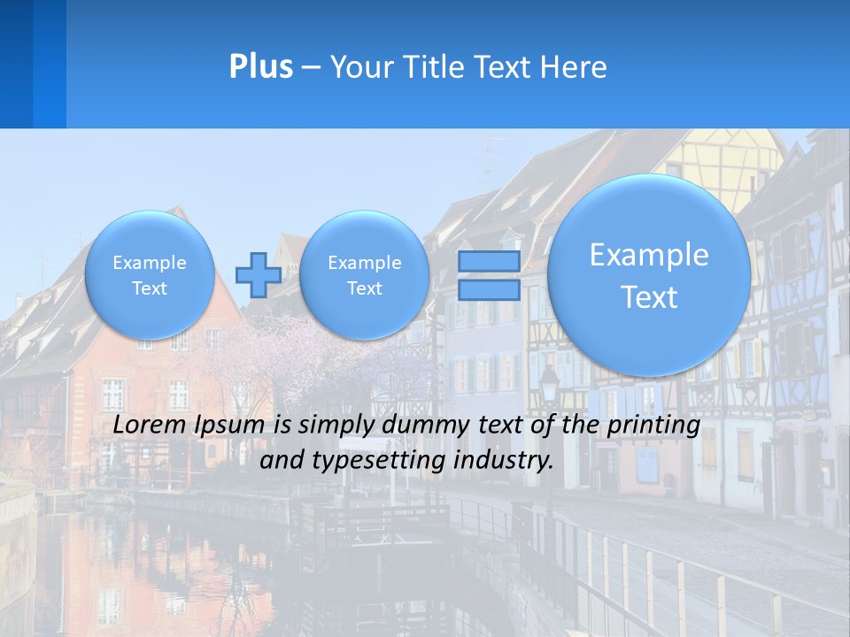 A Row Of Old Buildings With A Blue Sky In The Background PowerPoint Template