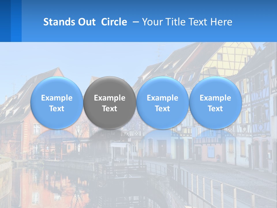 A Row Of Old Buildings With A Blue Sky In The Background PowerPoint Template