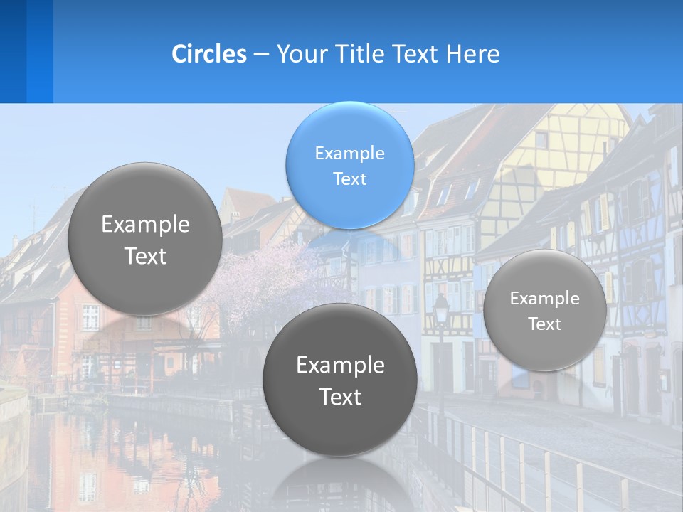 A Row Of Old Buildings With A Blue Sky In The Background PowerPoint Template