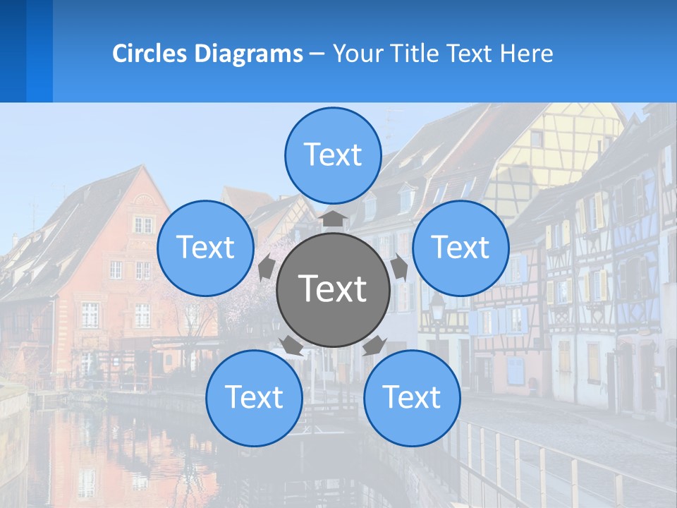 A Row Of Old Buildings With A Blue Sky In The Background PowerPoint Template