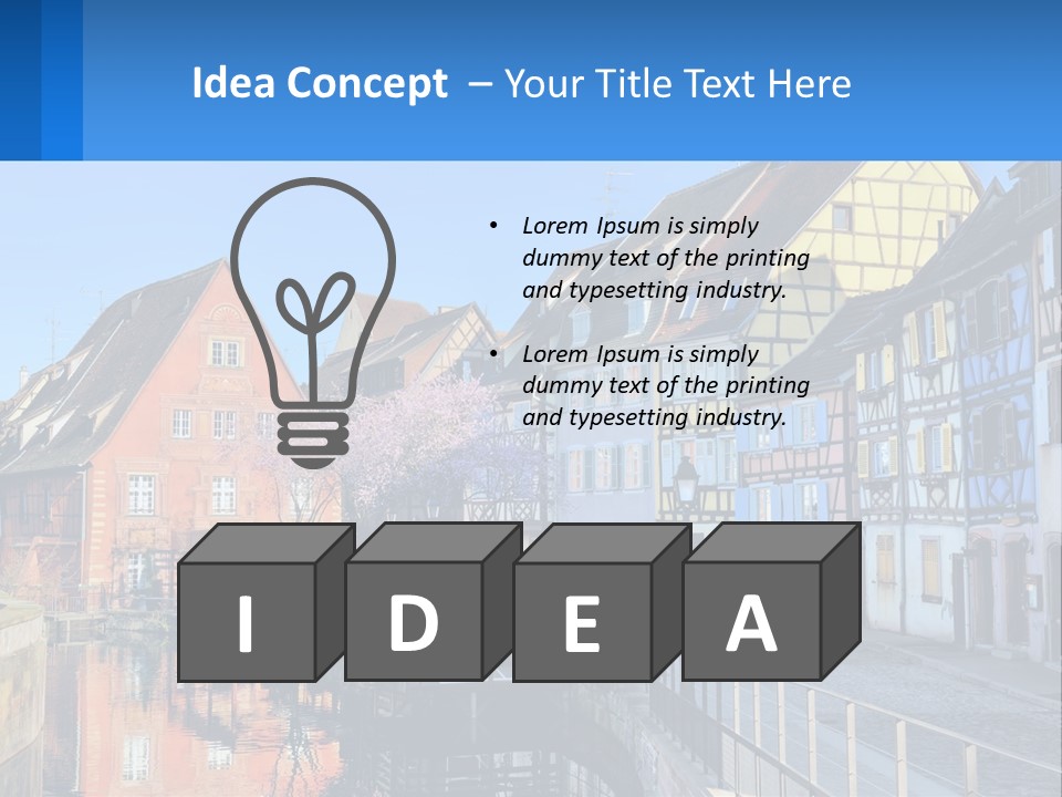 A Row Of Old Buildings With A Blue Sky In The Background PowerPoint Template