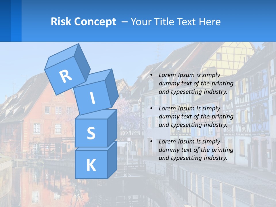 A Row Of Old Buildings With A Blue Sky In The Background PowerPoint Template