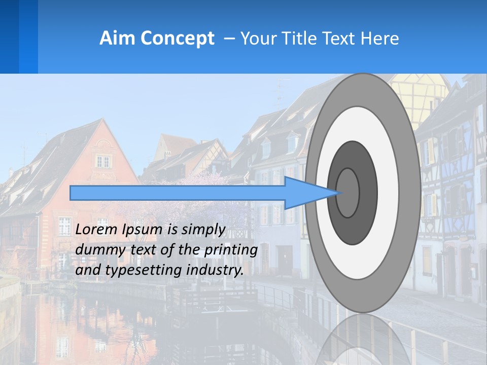 A Row Of Old Buildings With A Blue Sky In The Background PowerPoint Template