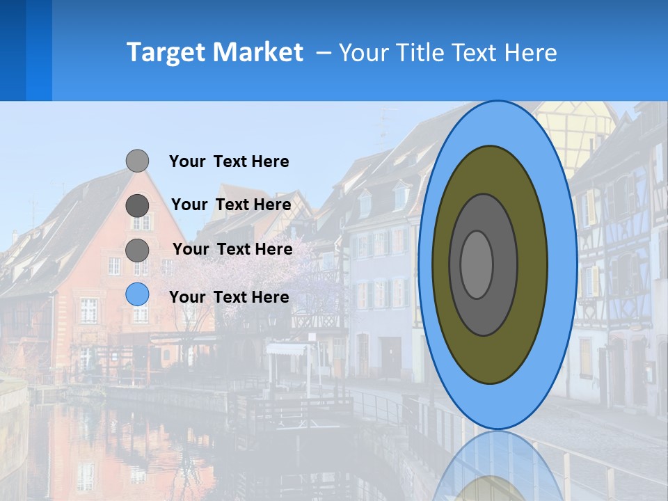 A Row Of Old Buildings With A Blue Sky In The Background PowerPoint Template