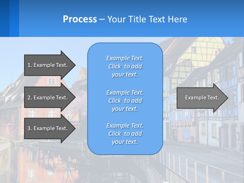 A Row Of Old Buildings With A Blue Sky In The Background PowerPoint Template