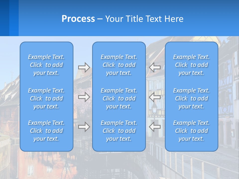A Row Of Old Buildings With A Blue Sky In The Background PowerPoint Template