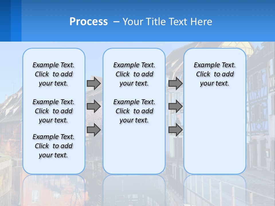A Row Of Old Buildings With A Blue Sky In The Background PowerPoint Template