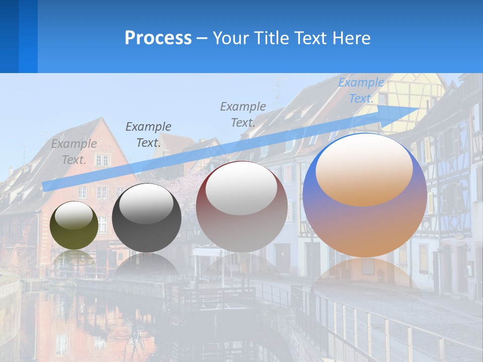 A Row Of Old Buildings With A Blue Sky In The Background PowerPoint Template