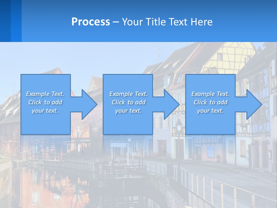 A Row Of Old Buildings With A Blue Sky In The Background PowerPoint Template