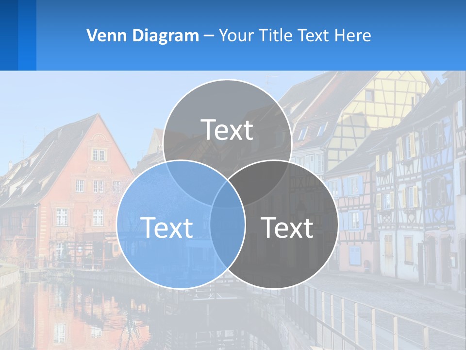 A Row Of Old Buildings With A Blue Sky In The Background PowerPoint Template