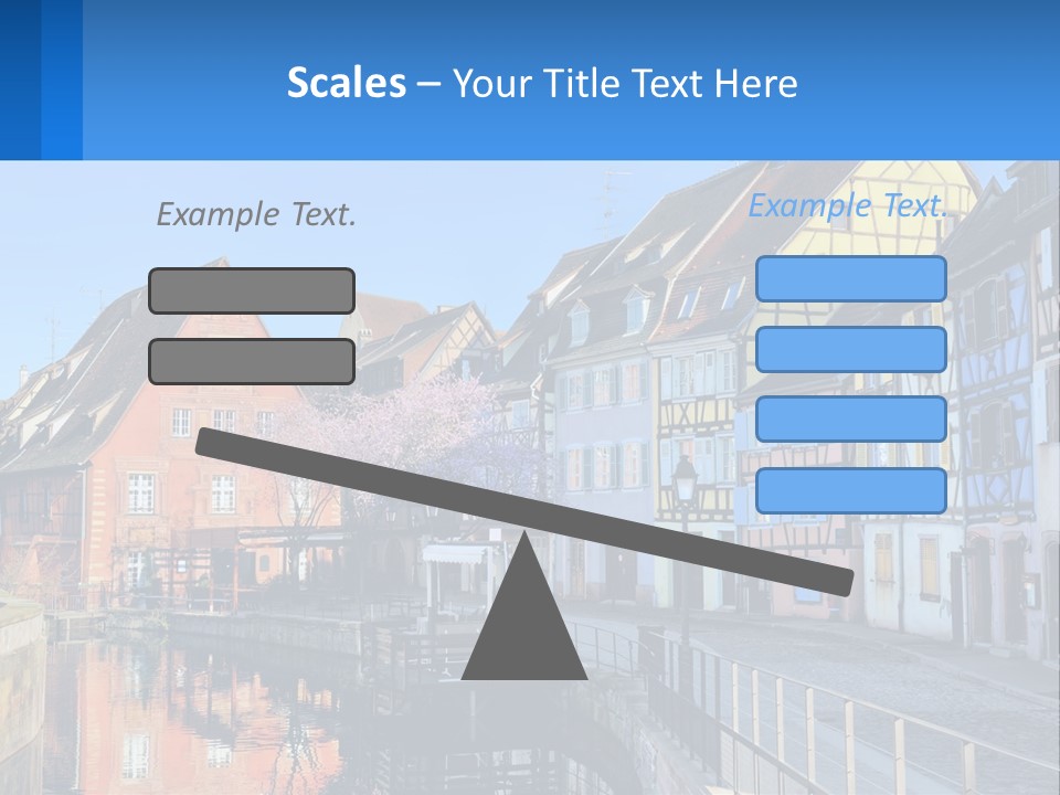 A Row Of Old Buildings With A Blue Sky In The Background PowerPoint Template